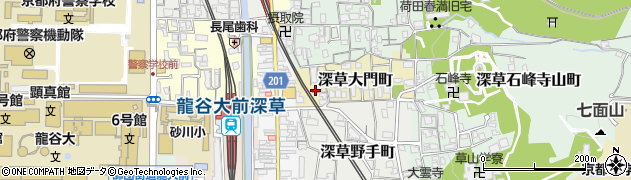 京都府京都市伏見区深草大門町周辺の地図