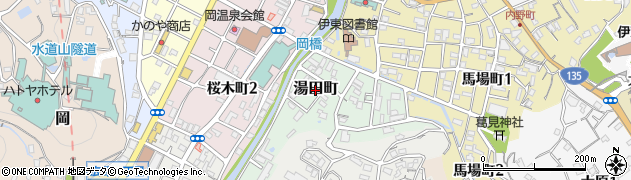 静岡県伊東市湯田町周辺の地図