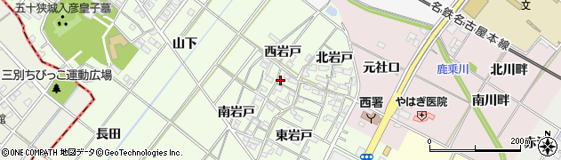 愛知県岡崎市西本郷町（西岩戸）周辺の地図