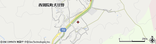 京都府亀岡市西別院町犬甘野三本木周辺の地図