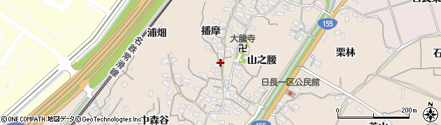 愛知県知多市日長周辺の地図