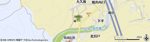 愛知県岡崎市岩戸町（橋詰）周辺の地図