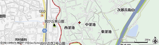 愛知県知多郡東浦町緒川中釜池58周辺の地図