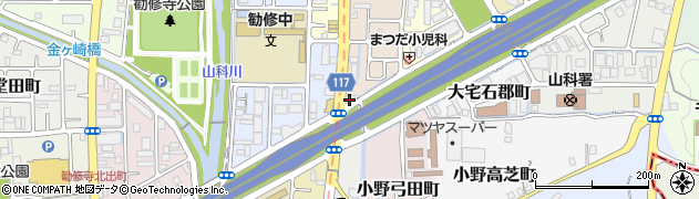 京都府京都市山科区大宅細田町110周辺の地図