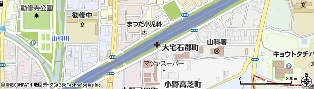 京都府京都市山科区大宅石郡町周辺の地図