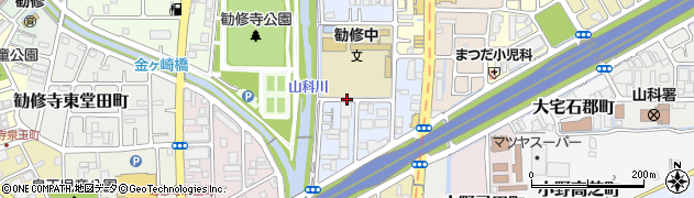京都府京都市山科区勧修寺平田町周辺の地図