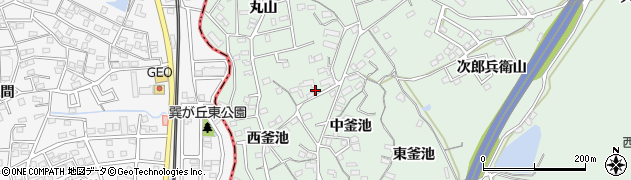 愛知県知多郡東浦町緒川中釜池83周辺の地図