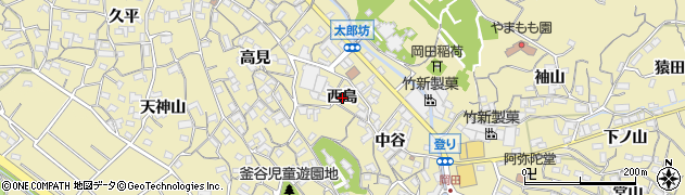 愛知県知多市岡田西島周辺の地図