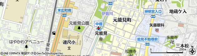 中橋周辺の地図