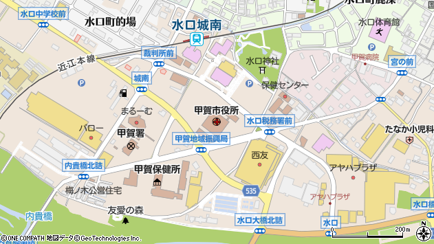 〒528-0000 滋賀県甲賀市（以下に掲載がない場合）の地図