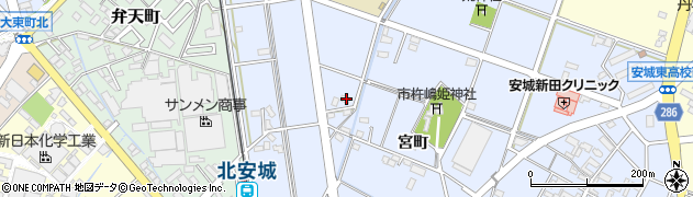 愛知県安城市新田町新栄33周辺の地図