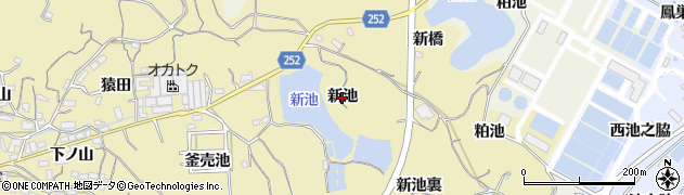 愛知県知多市岡田（新池）周辺の地図