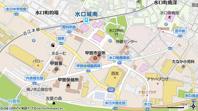 〒528-0005 滋賀県甲賀市水口町水口の地図