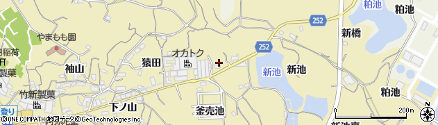 愛知県知多市岡田（新池下）周辺の地図