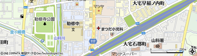 京都府京都市山科区大宅細田町47周辺の地図