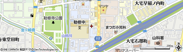 京都府京都市山科区大宅烏田町周辺の地図