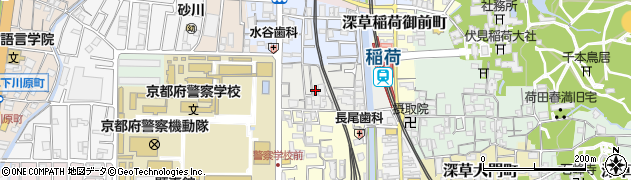 京都府京都市伏見区深草稲荷鳥居前町周辺の地図