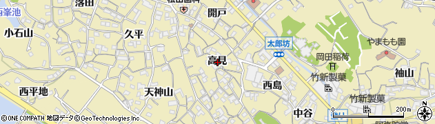 愛知県知多市岡田高見周辺の地図