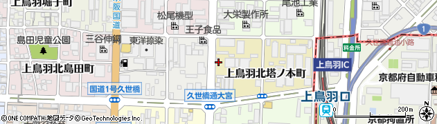 京都府京都市南区上鳥羽北塔ノ本町周辺の地図