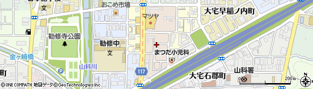 京都府京都市山科区大宅細田町周辺の地図