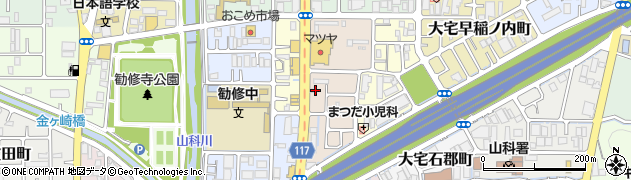 京都府京都市山科区大宅細田町58周辺の地図