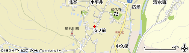兵庫県川辺郡猪名川町清水寺ノ前周辺の地図
