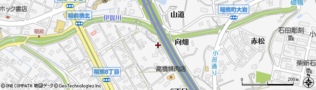 愛知県岡崎市稲熊町向畑周辺の地図