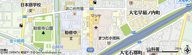 京都府京都市山科区大宅細田町4周辺の地図