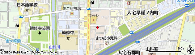 京都府京都市山科区大宅細田町5周辺の地図
