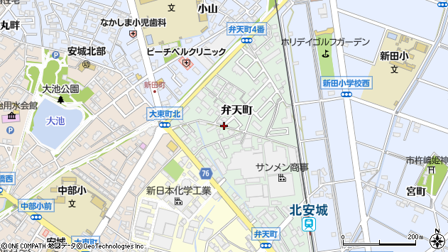 〒446-0064 愛知県安城市弁天町の地図