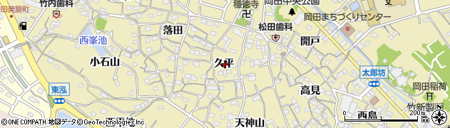 愛知県知多市岡田久平周辺の地図