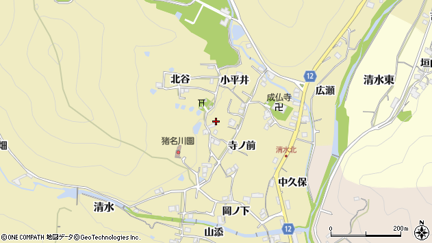 〒666-0214 兵庫県川辺郡猪名川町清水の地図