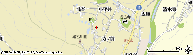 兵庫県猪名川町（川辺郡）清水周辺の地図