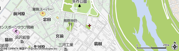 愛知県岡崎市矢作町（ぎ園）周辺の地図
