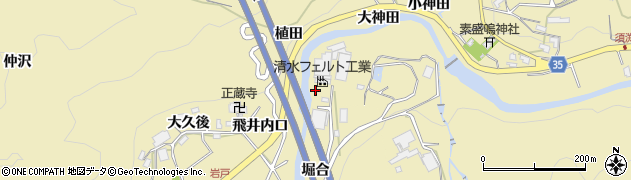 愛知県岡崎市岩戸町（下屋名平）周辺の地図