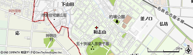 愛知県岡崎市西本郷町（和志山）周辺の地図