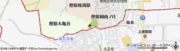京都府京都市西京区樫原大亀谷周辺の地図
