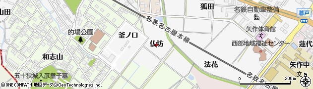 愛知県岡崎市宇頭町（仏坊）周辺の地図