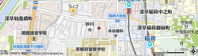 京都府京都市伏見区深草フケノ内町周辺の地図