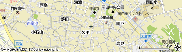 愛知県知多市岡田周辺の地図