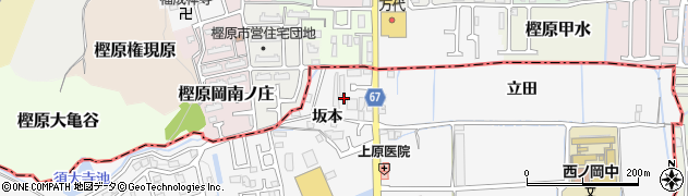 京都府向日市物集女町坂本周辺の地図