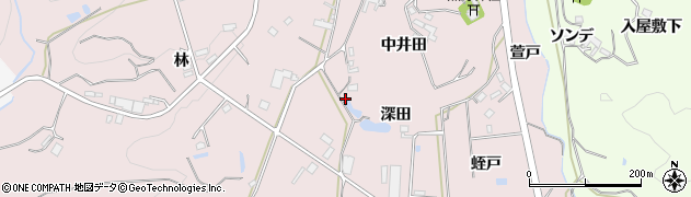 愛知県岡崎市田口町（深田）周辺の地図