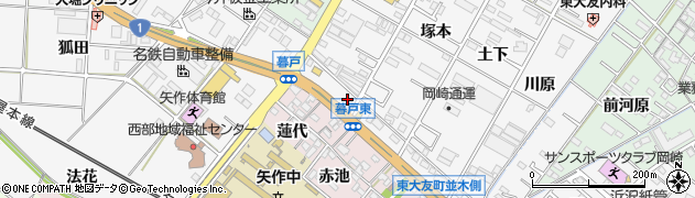 愛知県岡崎市東大友町並木側101周辺の地図