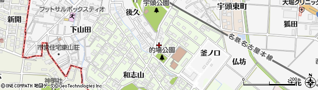 愛知県岡崎市宇頭町（釜ノ口）周辺の地図