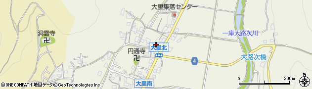 大阪府能勢町（豊能郡）大里周辺の地図