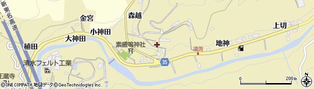 愛知県岡崎市須淵町（寺地）周辺の地図