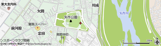 愛知県岡崎市中園町（大縄）周辺の地図
