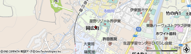 静岡県伊東市岡広町周辺の地図