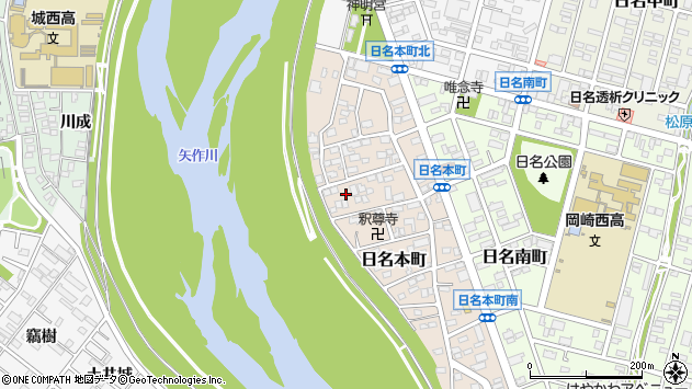 〒444-0916 愛知県岡崎市日名本町の地図