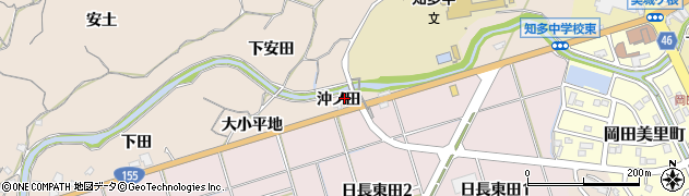 愛知県知多市日長（沖ノ田）周辺の地図